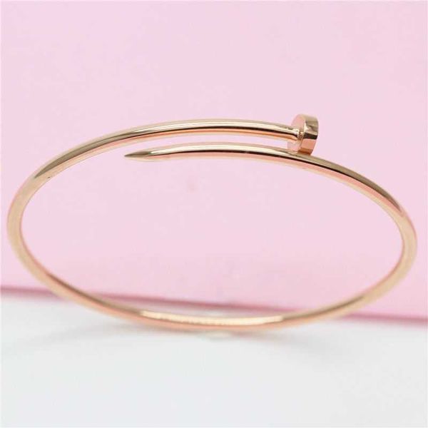 Bracelet en or pour femmes et hommes, de styliste d'ongles, russe, violet, mode personnalisé, Rose 14K, nouveau produit, 585