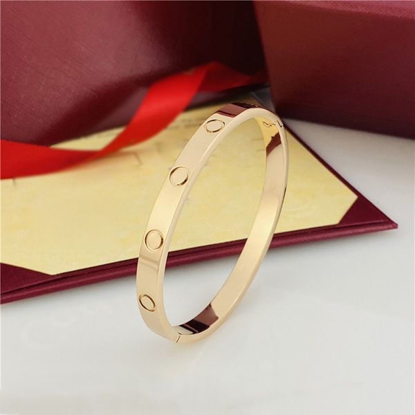 Pulsera de oro Tornillo Brazalete Diseñador Joyería Mujeres Hombres 18K Oro rosa Plata Titanio Acero Diamante Brazaletes Pulseras Joyas Diseñadores Sin destornillador Tamaño 16-19