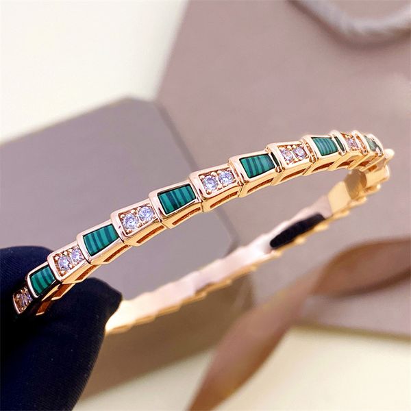 bracelet en or serpent designer Bracelet bijoux de luxe femme 18K or rose argent rouge vert agate femmes bracelets bijoux de mode fille dame cadeaux d'anniversaire paty