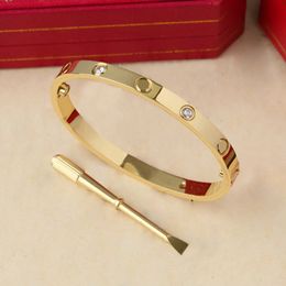 Gouden armband vrouw man armband ontwerper sieraden 6 mm en 4 mm titanium stalen schroefarmbanden paar sieraden met schroevendraaier armbanden ontwerper voor vrouwen armband cadeau