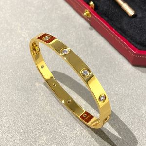 Gouden armband dames heren bangle designer sieraden schroef klassieke mode unisex party roestvrijstalen diamanten armband sieraden voor vrouw zilveren roos designer armband