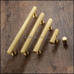 Gold Brass Kniled / Textured Simple Kitchen Armoret Handle Der Pls Pls Dressher Knobs Armoire de garde