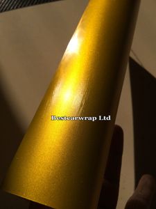 Goud Brushd Chrome Metallicl Vinyl Auto Wikkelen Vinyl met Air Release Film Boot / Voertuig Wraps Covers Foil Grootte 1.52x20m / Roll