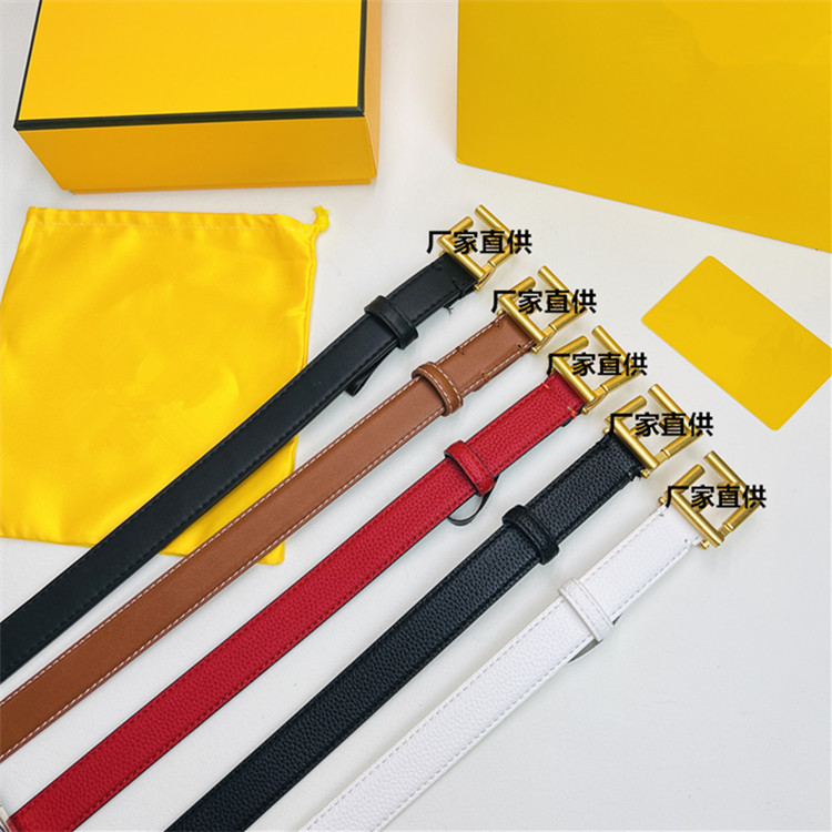 Cinturas de diseñador de hebilla de oro Estilo de letra genuina de cuero de vaca para hombre Mujer cinturón de cinturón ancho 2.5cm 4 color de calidad superior