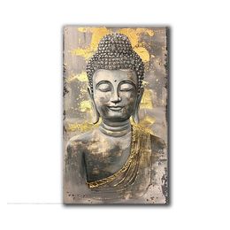 Art mural en toile Bouddha en or, peinture de portrait de Bouddha abstrait, imprimés d'affiches de prière de bouddhisme coloré, images murales zen pour la décoration de la salle de méditation