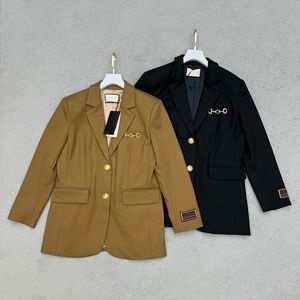 Botão dourado Jaquetas femininas Inverno Outono Personalidade Blazer Casaco Feminino Formal Elegante Jaqueta Outerwear