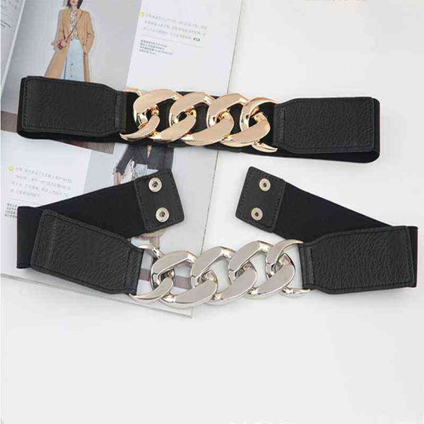 Ceinture de chaîne en or ceintures élastiques en métal argenté pour femmes de haute qualité ceintures de smoking extensibles dames manteau ketting riem ceinture G220301