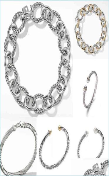Bracelet de chaîne en or Bijoux bracelets bijoux pour hommes Dy Trend Charm Designer Femmes Platinum Ed Wire Bracelets Rende Plated Head Fas2142624