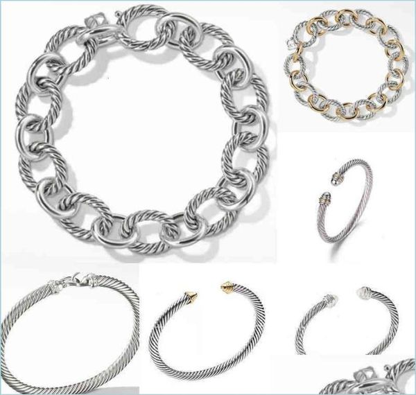 Bracelet de chaîne en or Bijoux bracelets bijoux pour hommes Dy Trend Charm Designer Femmes Platinum Ed Wire Bracelets Rende Plated Head Fas4519123