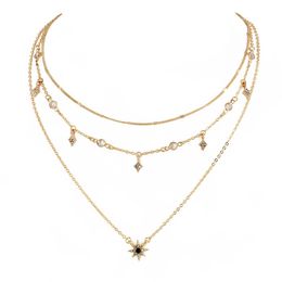 Goudketen Crystal Star Meerlagige ketting Chokers Ketters Kettingen Women Fashion Jewelry Will en Sandy Gift