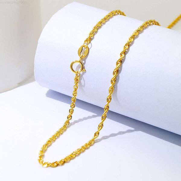 Modèles de chaîne en or pour dames Au750 18 carats 1,5 mm, vente en gros, chaîne en corde en or massif 18 carats pour collier