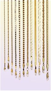 Gouden ketting voor mannen vrouwen tarwe figaro touw cuban link ketting goud gevulde roestvrijstalen kettingen mannelijke sieraden cadeau geheel7814174