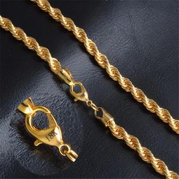 Collar de la cadena de oro Joyería de moda 18 K 6 mm 50 cm 20 pulgadas Hombres Twist 240511