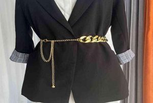 Chaîne en or ceinture fine pour femmes mode chaînes de taille en métal dames robe manteau jupe ceinture décorative Punk bijoux accessoires G22412191