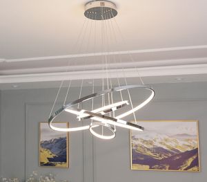 Goud verchroomd moderne LED-kroonluchter voor eetkamer woonkamer winkel cirkel ringen LED Hangende kroonluchter armaturen