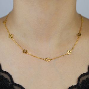 Gold Color 100% 925 STERLING STRELATE SMALT STAR Charm Statement Collier Classic For Women 2024 Bijoux cadeau de Noël