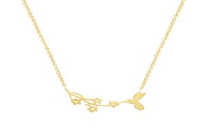 Collier de colibri de couleur or pour femmes bijoux en acier inoxydable Chain de cou grenier-oiseau pendu aux colliers de demoiselle d'honneur 4970277