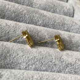 Goudkleur luxe stud oorbellen Frasted c vorm oorbellen titanium stalen paar oorbellen voor dames dame feestgeschenken