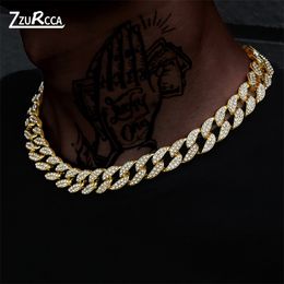 Or couleur hommes chaîne Bling Miami glacé rappeur collier pour femmes Hip Hop collier ras du cou Grunge bijoux frette gratis 220214