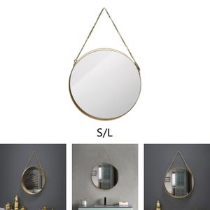 Miroir de vanité suspendue de couleur or rond pour décoration
