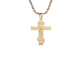 Couleur d'or Russie orthodoxe Christianisme Église éternelle Cross Charms Collier pendentif Jewelry Russie Grèce Ukraine Gift9680096