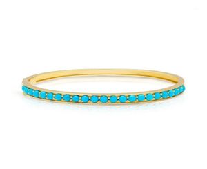 Gold Color Trendy Women Sieraden Inner 5860mm Set Blue Turquoises Stone Bangle Bracelet Fashion9044833