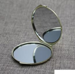 Espejo compacto dorado, espejo de bolsillo de diámetro de aumento en blanco + pegatina epoxi, juego de bricolaje, pedido de rastro pequeño