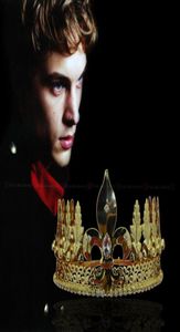 Gouden kroon majestueuze koninklijke koningen haar sieraden prins headwear accessoires cosplay metalen haaraccessoires voor heren kroon tiaras 00221264522
