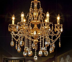 Lustre en cristal d'or bougies lustre de plafond contemporain lustres en cristal de bougie modernes lustre de style vénitien de murano