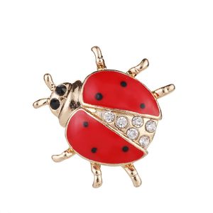 Or cristal coccinelle broche broches émail insecte broches broche Corsage mode bijoux pour hommes femmes cadeau