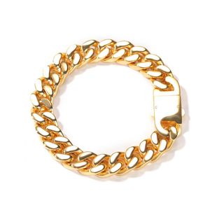 Bracelet chaîne à maillons cubains en or, bijoux Hip Hop en acier inoxydable et argent pour hommes, Bracelets275O