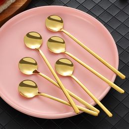 Cuillères en or cuillère à fourche à fourche à couteau à grenier doré cuillère de café en or en acier inoxydable