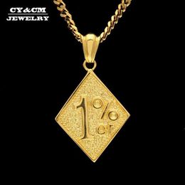 Or CYCM Couleur Un Pour Cent 1% ER Drôle Collier À La Mode Bijoux Pendentifs Cool Hommes Alliage Biker Pendentif Pour Homme Hip Hop Collier286E