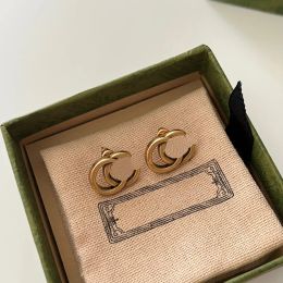 Charme de créateur en or pour femmes boucles d'oreilles cerceaux Lettre de marge d'oreilles Boules d'oreilles bijoux Ensemble de cadeaux Saint-Valentin Engagement 18 styles 2312272d