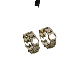 Gouden ontwerper voor vrouwen hoepeloorbellen Stud Letter oorbel sieraden met boxset Valentijnsdag geschenk