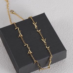 Gouden Designer Ketting Y Sieraden Mode Cadeau Heren Brief Kettingen Kettingen Voor Mannen Vrouwen Gouden Ketting Sieraden Party 2