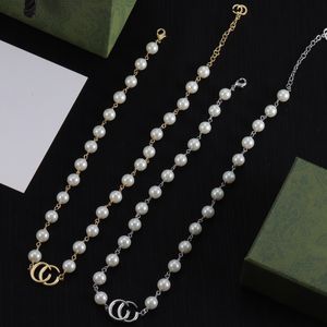 Collier pendentif de créateur en or Perl pour femmes, colliers de perles G bijoux s