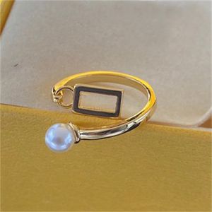 Bague de créateur en or pour femmes bagues en perles Baguette mariage bijoux de luxe de haute qualité