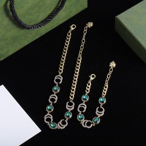 Gouden diamant ontwerper G sieraden mode ketting cadeau blauwe edelsteen sieraden ketting