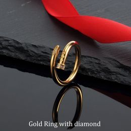 anillo de uñas de diamantes de oro diseñador de joyas anillos de estrella para hombre amor h anillo de compromiso para mujeres dhgates pareja corazones Bohemio acero inoxidable 18K chapado en oro regalo de boda
