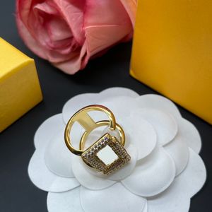 Gouden Diamanten Ringen voor vrouwen letter F open Ringen ontwerper Ring Dames Luxe Ontwerpers Sieraden Bruiloft Verloving Accessoires