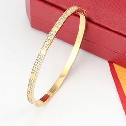 Bracelet de tennis en or Love Diamond Bracelet Designer Luxury Femmes hommes Gold Silver Rose Titanium Steel Bracles Bracelets Diamond étroits