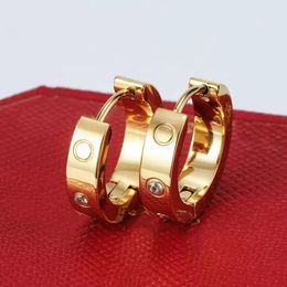 boucles d'oreilles en or boucle d'oreille de luxe bijoux en acier inoxydable femmes or rose plaqué argent bague d'oreille d'amour bijoux de créateur femmes fille dame cadeau de fête 9mm 12mm