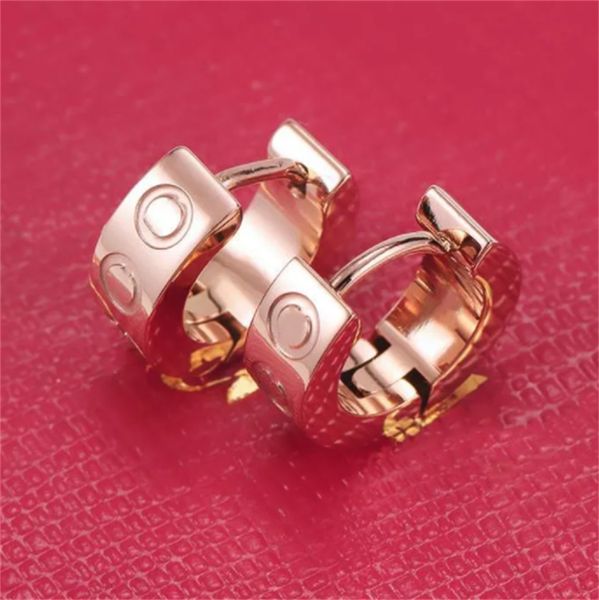 Pendientes de oro Pendientes de lujo Diseñadores de joyas Perno roscado clásico Diseñador de medio círculo Marca G Perno prisionero Acero inoxidable 316L Oro 18k Plata rosa