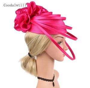 Or Fascinator Kentucky mariage pilulier casquette femmes église thé fête Fedora Chapeau Satin fleur grand Chapeau Femme dames 231225