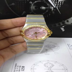 Gold Fashion Femmes Watchs Mouvement Pink Ladies Watches for Woman Designer Oologio Reloj aaa Diamond Womens Wristwatch High Quali220T