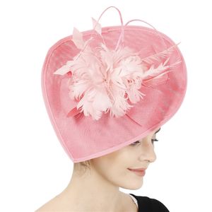 Gouden veren fascinator kerkhoed vrouwen elegante blauwe phillbox haarclip Kentucky derby cocktail party haaraccessoire hoofddeksel