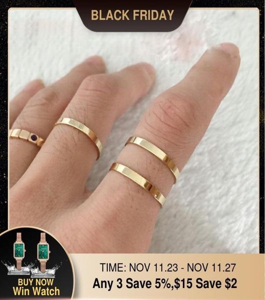 Anillos de nudillo rellenos de oro Joyas indias Anillos Mujer Boho Bague Femme Minimalismo Anelli Donna Aneis Ring para mujeres y11242724746