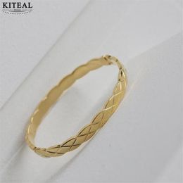 Brazalete de amistad para mujer con relleno de oro, control cruzado, pulsera de boda con diamantes clásicos, Bone250b