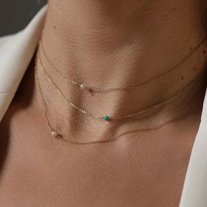 Gold Filled Natuurlijke Parelsnoer Handgemaakte Turquoise Choker Hangers Collier Femme Kolye Collares Sieraden Boho 231225